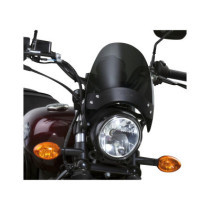  Flyscreen Windshield Kit Height: 8,5", Width: 9,25", Black Brackets Up to 43mm Dark Smoke 