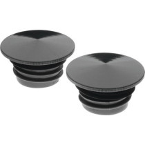  Peaked Low Profile Stainless Steel Gas Cap Set Black 