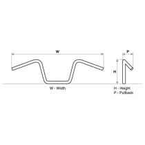  1" Roadster Handlebar Black Powder Coated 1" 
