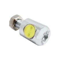  Round LED License Plate Light Chrome 