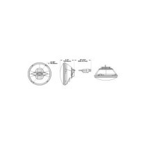  Model 8720 7" LED Reflektor Scheinwerfereinsatz With chrome reflector Chrome Clear LED 