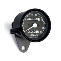 Compteur Mini Speedo - Diamètre 60 mm - 2:1 - KMH - Noir et fond noir