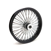 Roue avant à 48 rayons Fat Spoke - 3.50" x 21" - Harley Davidson Double disque - Noir