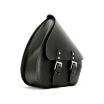 Longride, swingarm bag. Smooth, black leather. 11.6 liter