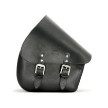 Longride, swingarm bag. Smooth, black leather. 11.6 liter