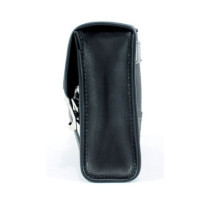 Longride, ''Mini'' waxed cotton saddlebag. Black