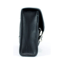 Longride, ''Mini'' waxed cotton saddlebag. Black