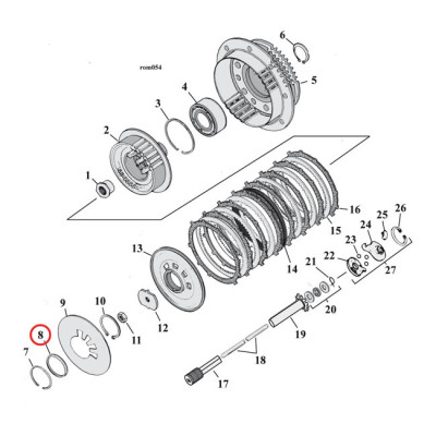 Bague de guidage de diaphragme d'embrayage - Harley Davidson Big Twin de 1990 à 1997, Sportster à partir de 1991