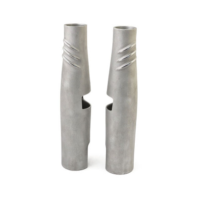 EMD, Bombshell 49 upper fork tube covers. Semi-Polished