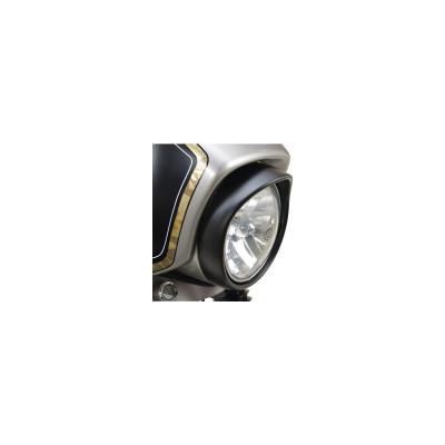 Visored 7" Headlamp Trim Ring With Stamping Black
