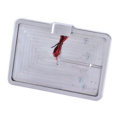 CPV, ''slide-in'' license plate bracket. Side mount, polished