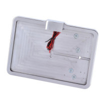 CPV, ''slide-in'' license plate bracket. Side mount, polished