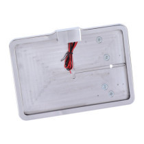 CPV, ''slide-in'' license plate bracket. Side mount, polished
