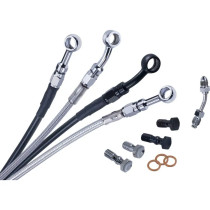 BRAKE LINE UPPER CARBON COAT W/BLACK FITTINGS