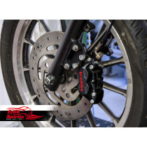 Kit étrier avant 4 pistons Brembo - NOIR - Harley Davidson Sportster 00-13, Dyna 00-05 et Softail 00-14