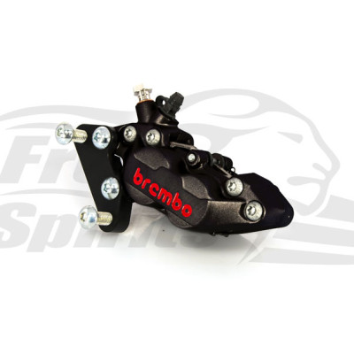 Kit étrier avant 4 pistons Brembo - NOIR - Harley Davidson Sportster 2000 à 2013, Dyna 2000 à 2005 et Softail 2000 à 2014