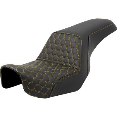 Selle Saddlemen Step Up Honeycomb - Harley Davidson Dyna à partir de 2006 - Surpiqures or