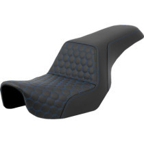 Selle Saddlemen Step Up Honeycomb - Harley Davidson Dyna à partir de 2006 - Surpiqures bleu