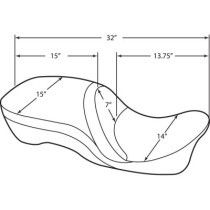 SEAT LARGE TOURING DOUBLE DIAMOND STITCH THAT ACCEPT FRAME MOUNTED BACKRESTS