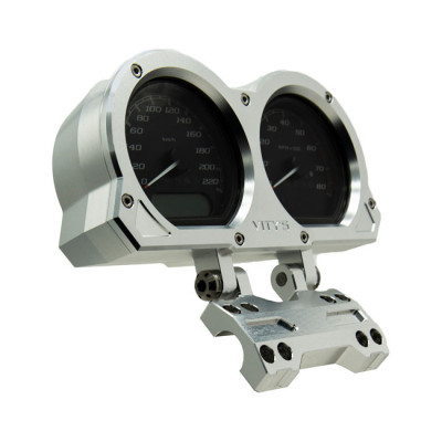 Vity''s Design, adjustable dual gauge holder. Silver