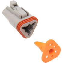PLUG DEUTSCH DT-SERIES 3-SOCKET GREY