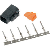 PLUG DEUTSCH DTM 6-SOCKET CONNECTOR KIT BLACK