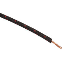 WIRE 16-GAUGE CLOTH BRAIDED 25' BLACK WITH RED TRACER