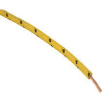 WIRE 16-GAUGE CLOTH BRAIDED 25' YELLOW WITH BLACK TRACER