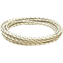 WIRE 16-GAUGE CLOTH BRAIDED 25' WHITE WITH BLACK TRACER