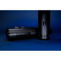 4.5" HP45 SLIP-ON MUFFLER BLACK w/BLACK END CAP & BADGE MIDNIGHT