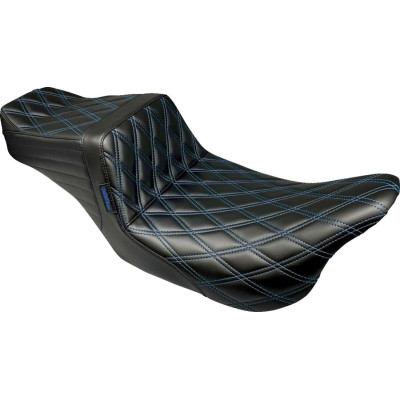 SEAT TAILWHIP DOUBLE DIAMOND W/BLUE THREAD 08-23 TOURING