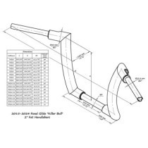 Killer Custom, Killer Bull 2" fat bar. FLTR/FLHR. 14" rise