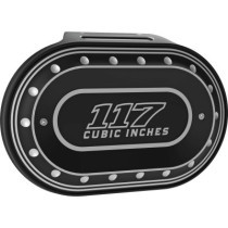 Drilled 117 Oval Airbox Air Cleaner Cover Bi-Color Anodized 