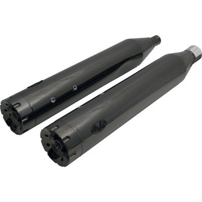  Double Slip-On Muffler Set Endcap Revolver Dark Chrome 