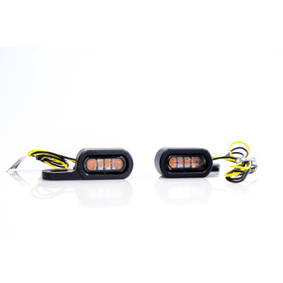  Stripe LED Turn Signal Black Powder Coated Light Smoke LED 