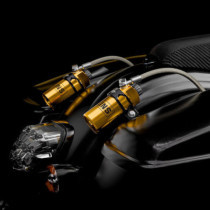 Kraus, Remote Reservoir Mounts for hlins. Black