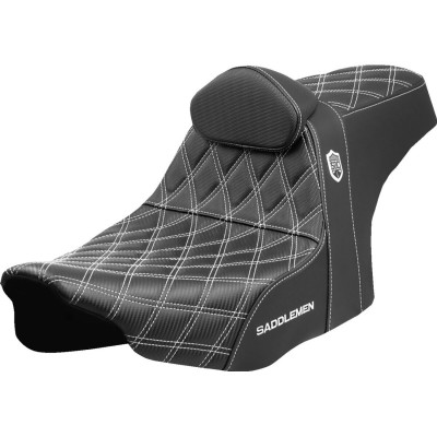 SEAT SDC PERFORMANCE GRIP W/ B/R WHITE STITCH
