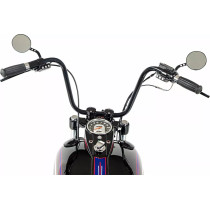 Poignées Vintage - Harley Davidson avec double câbles d'accélérateur - Noir embout chromé