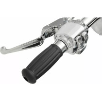 Poignées Vintage - Harley Davidson avec double câbles d'accélérateur - Noir embout chromé