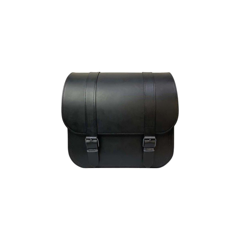 Leather Universal Saddlebag for Softails 27,7 Liter with Inside Flap, Height: 420 mm, Width: 440 mm, Depth: 150 mm Black