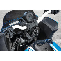  Club Style Pullback Riser Kit for Top Mount Round Speedometer 8,5" Height, 1 1/4" Clamp Diameter Black Anodized 