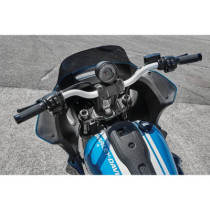 Club Style Pullback Riser Kit for Top Mount Round Speedometer 8,5" Height, 1 1/4" Clamp Diameter Black Anodized 