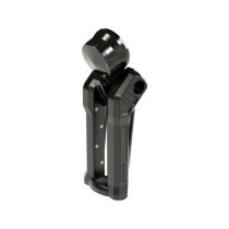  Club Style Pullback Riser Kit for Top Mount Round Speedometer 8,5" Height, 1 1/4" Clamp Diameter Black Anodized 