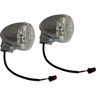 Light Rear Turn Signal Chrome Clear lens with Amber LED