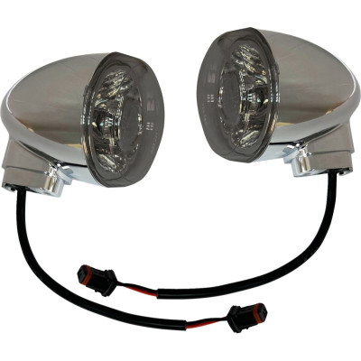 Light Rear Turn Signal Chrome Smoke lens with Amber LED