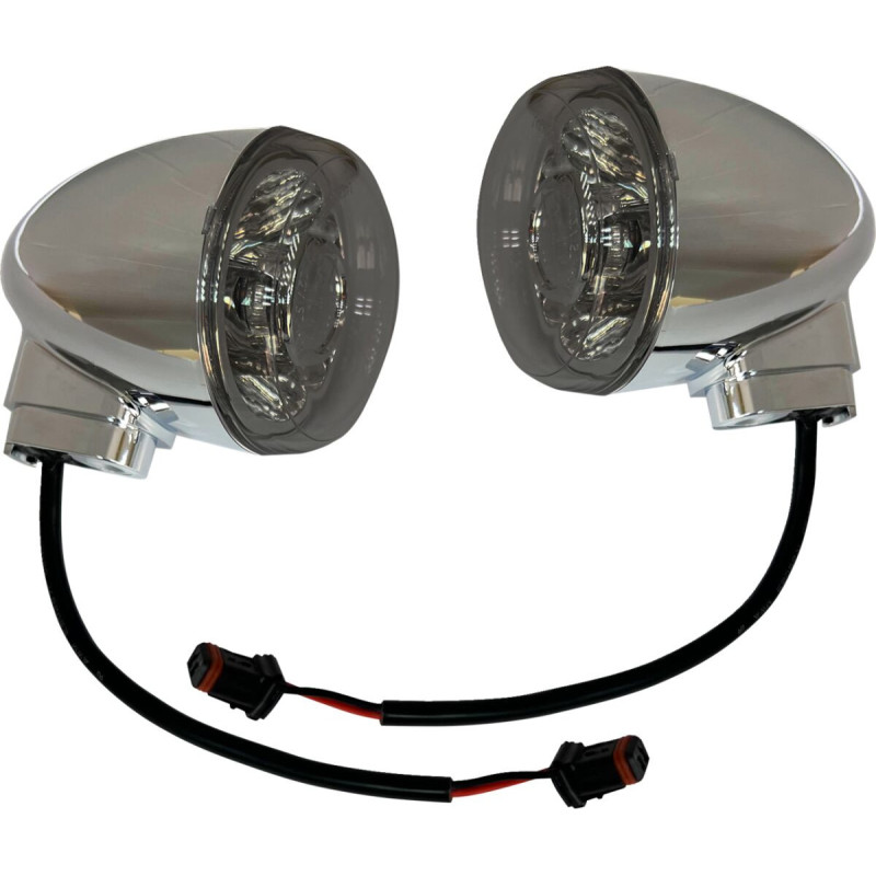 Light Rear Turn Signal Chrome Smoke lens with Amber LED