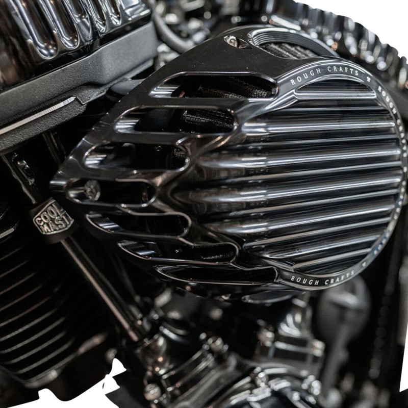 AIR CLEANER ROUGH CRAFTS ROUND ALL BLACK