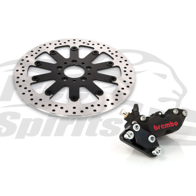 Kit étrier avant 4 pistons Brembo et disque 320 mm - Harley Davidson Dyna à partir de 2006 - Noir