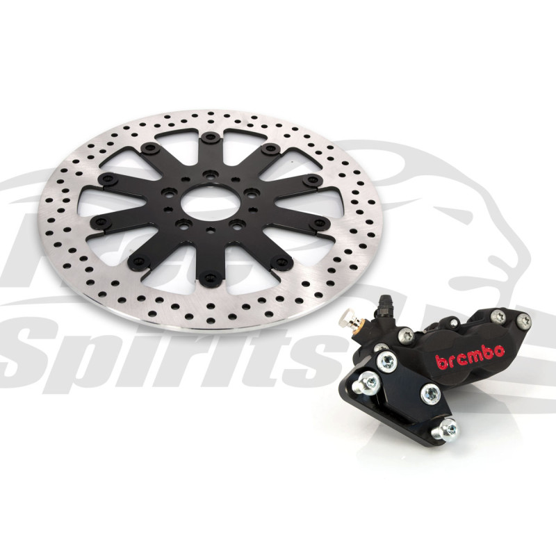 Kit étrier avant 4 pistons Brembo et disque 320 mm - Harley Davidson Dyna à partir de 2006 - Noir