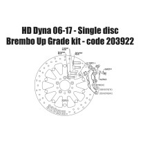 Kit étrier avant 4 pistons Brembo et disque 320 mm - Harley Davidson Dyna à partir de 2006 - Titane